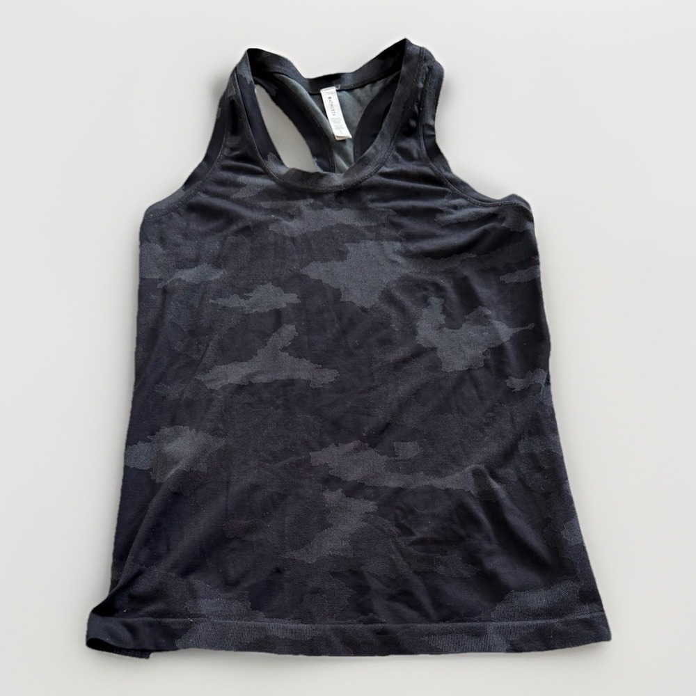 Athleta Momentum Camo Tank Black Small Racerback Athletic